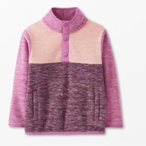 Hanna Andersson Heathered Colorblock Polarfleece Pullover Sz 10 Purple/Pink Nwt